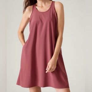 Athleta Presidio Mini Dress Dusty Rose Sleeveless Travel w Pockets Large